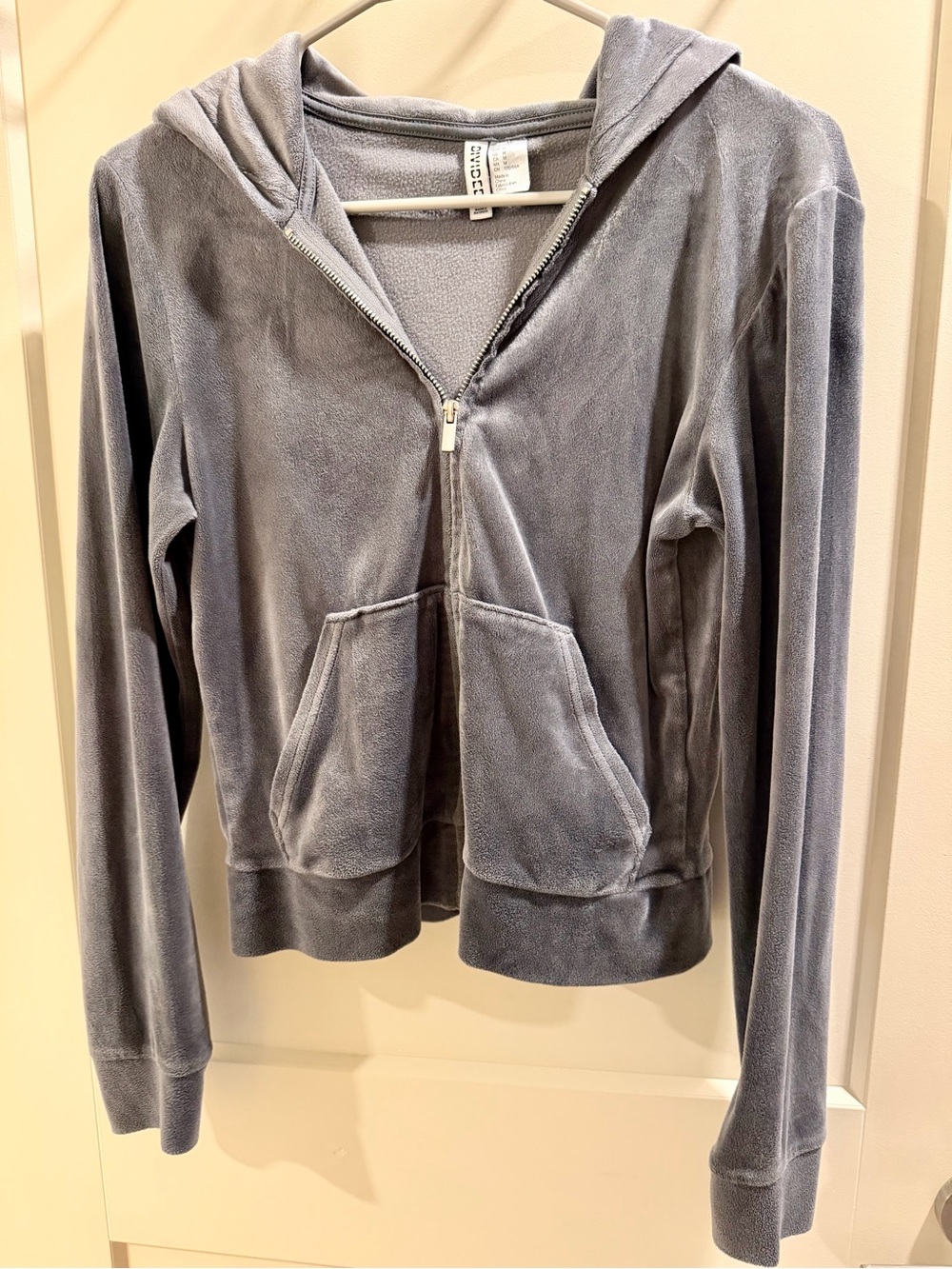 Divided Gray Velour Zip Hoodie